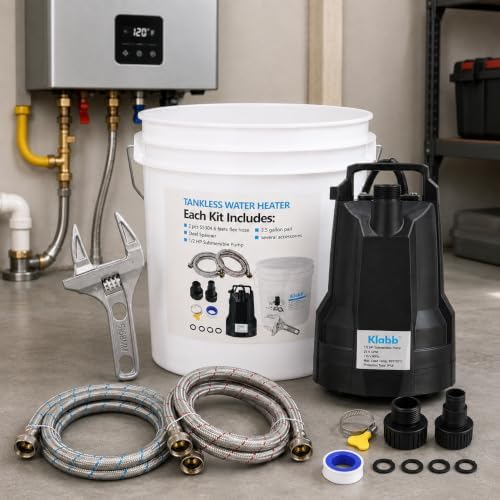 KLABB Tankless Water Heater Flush Kit with 1/2HP Submersible Pump by KlabbSanitary
