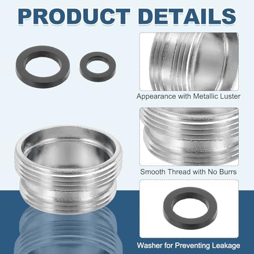 uxcell Faucet Aerator Adapter,M20 Male to M22 Male Brass Faucet Adapter - Image 3