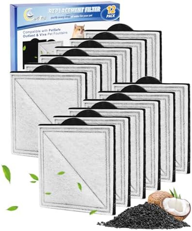 12 Pcs Cat Water Fountain Filters Compatible with PetSafe Outlast by Cunina