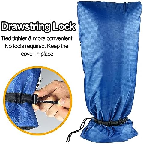 Extended Outdoor Faucet Cover for RV Park Water Hydrant Insulated, 3M Thinsulate Insulation Sprinkler Freeze Protector for Winter & Summer, 35”H x 15”W for Garden Lawn Faucets & Yard Hydrant - Blue - Image 5