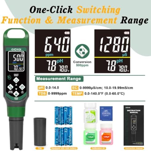 Hydroponic Nutrient Tester pH Meter, Digital TDS PPM Meter for Water - Image 5
