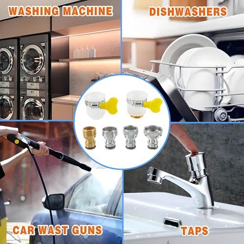 6‑Piece Faucet Quick‑Connector Kit，2 Universal Faucet Adapters - Image 5