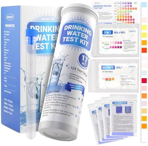 21-in-1 Home Drinking Water Testing Kit,145 Strips + 4 Bacteria Tests,Tap and Well Water Test Kit, Easy to Test and Read Home Test Strips for Hardness, Lead, Iron, Fluoride, pH, Copper and More by Unknown