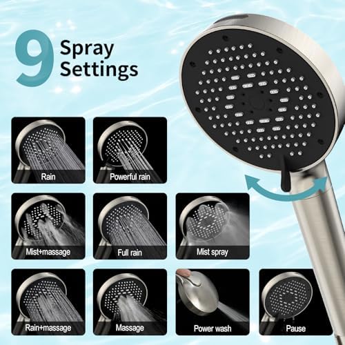 SR SUN RISE High Pressure Filtered Handheld Shower Head 9 Spray（4 filters） - Image 2