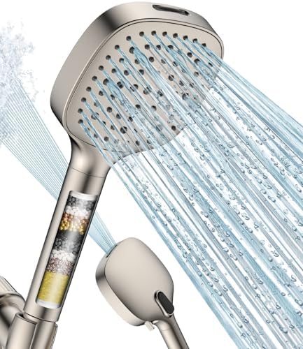 MakeFit Filtered Shower Head with Handheld, 7 Modes High Pressure Handheld Showerhead with Filters, Detachable Shower Heads Water Softener Filters Beads for Hard Water - Remove Chlorine & Heavy Metals by MakeFit