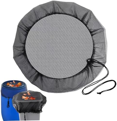 Mesh Cover for Rain Barrel 47 Inch Tear-Resistant Rain Barrel Cover Net with Drawstring Outdoor Butt Net to Keep Leaves and Debris Out Black - Image 4