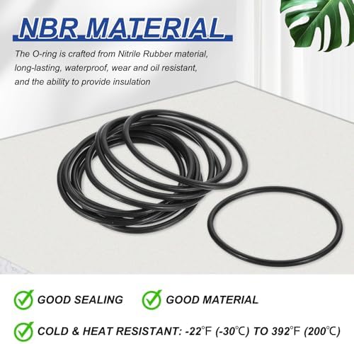 PATIKIL Silicone Sealing Rings 60x53.8x3.1mm Black 10Pcs - Image 3