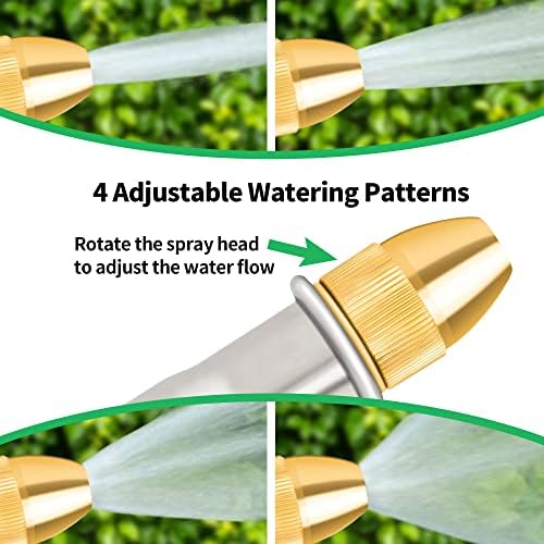 AUTOMAN Garden Hose Nozzle Sprayer - High Pressure 100% Metal Water Spray Nozzle With 4 Patterns - Heavy Duty for Watering Plants, Lawns, Washing Cars & Pets - Image 3
