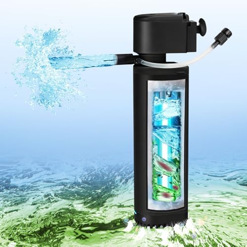 Aquarium Filter U-V for 55-200 Gallon Tank, 500GPH Fish Tank Filter for Cold Plunge Fish Tank Green Clean Machine,Submersible Powerful Pump Filter for Turtle Tank Saltwater Freshwater Crystal Clear by TARARIUM