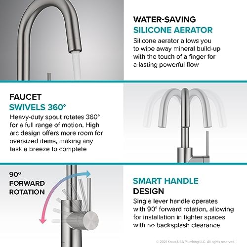 KRAUS Oletto Single Handle Kitchen Bar Faucet in Chrome Finish, KPF-2600CH - Image 5