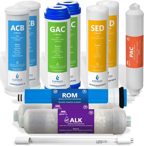 Express Water FLTSETALKUV1110Q RO Replacement Filter Set, Alkaline & UV by ExpressWater
