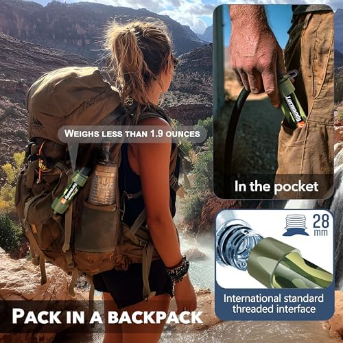 Straw Water Filter 5 Pack – Outdoor Camping & Hiking Survival Gear Kit for Family Use, Ultra-Light Personal Filter Straws for Backpacking, Travel, Bug-Out Bags and Emergency Preparedness - Image 5