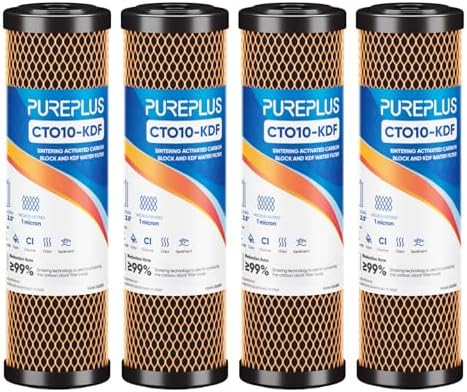 PUREPLUS 2.5" x 10" Whole House Heavy Metal Removal Water Filter, 4 PACK by PUREPLUS