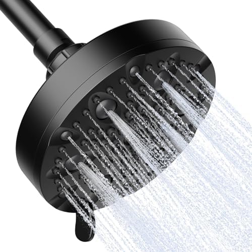 OFFO Shower Head, High Pressure Shower Head with Pause Mode, 9 Mode Fixed Showerheads for Strong Water Flow & Relaxing Shower Experience, Matte Black by OFFO