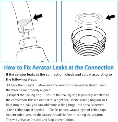Faucet Aerator Faucet Sprayer Attachment, Kitchen Faucet Head Replacement with 4 Spray Modes, 360° Swivel Faucet Extender Anti-Splash Sink Sprayer Faucet Nozzle Head (Diamond, Black) - Image 5