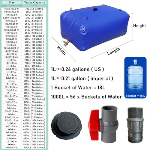 Extra Large Water Storage Tank - Durable, High-Capacity Water Container for Camping, Emergency Preparedness, and Outdoor Activities - Portable, Leak-Proof Design - Image 2