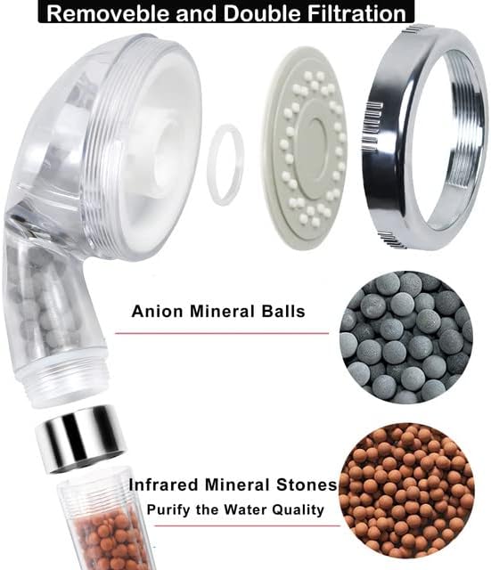 High Pressure Filter Shower Head With Replacement Hose And Bracket, 3 Mode Function Spray, Water Saving shower For Best Shower Experience, Rain Handheld Showerhead For Dry Hair & Skin - Image 4