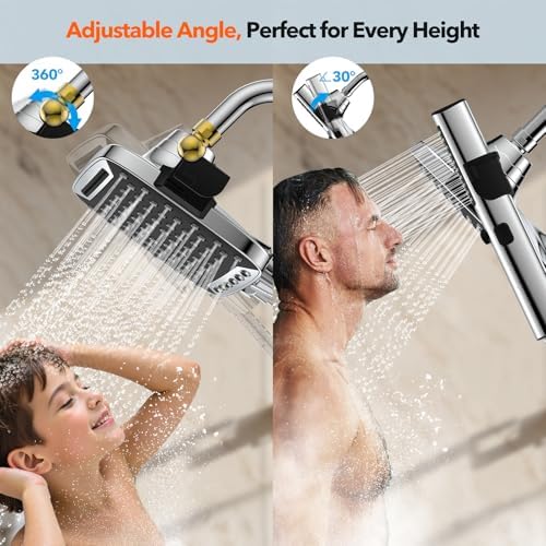 JDO Dual Shower Head Combo with 10" Rainfall & Handheld Spray - Image 6