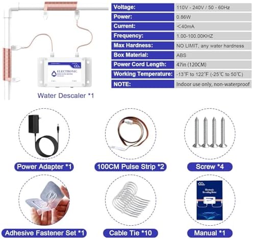 CAMECO Whole House Water Descaler System, Electronic Alternative Salt-Free Hard Water Conditioner, No Salt Water Softener, Limescale & Rust Removal, Reduces Hardness - Image 7