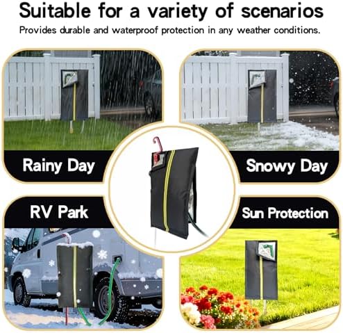 Insulated Outdoor Faucet Cover, Thickened Reusable Design, Dimensions: 25“H x 13.5”W, Reflective Strip Included, Year-Round Frost and Heat Protection, Suitable for RV Campgrounds and Yard Hydrants - Image 6