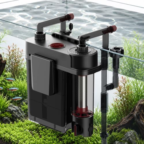 AQUASMITH HOB Aquarium Filter, Quiet Fish Tank Filter with Dedicated Waste Separation Canister, Easy Change Water, One-Touch Drainage (158 GPH for 20-50 Gallon) by Aquasmith