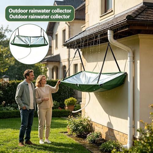 Rain Water Collector Tarp with Hose, Outdoor Rainwater Harvesting System - Image 2