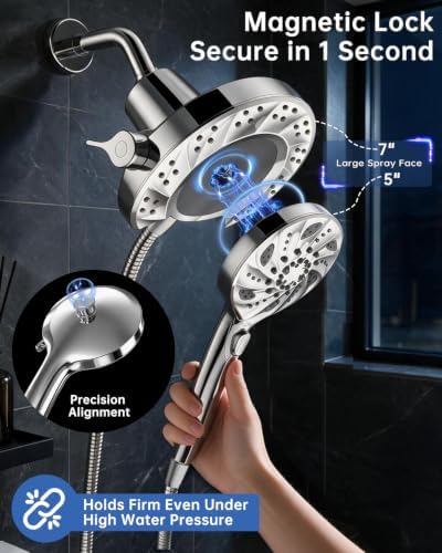 Filtered Shower Head with Handheld Combo, High Pressure Showerhead,Magnetic - Image 2