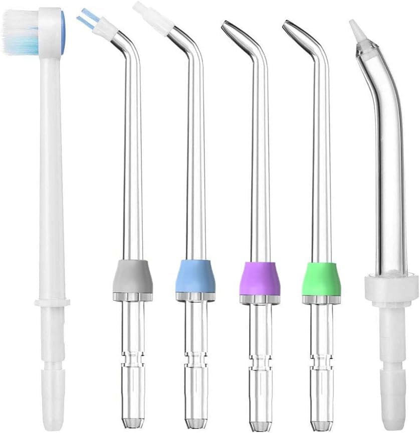 Flosser Replacement Tips for Waterpik Water Flosser, High-Pressure Water Flosser Tip Replacement, Compatible with Waterpik Oral Irrigator (6 Piece Set) by Carepik