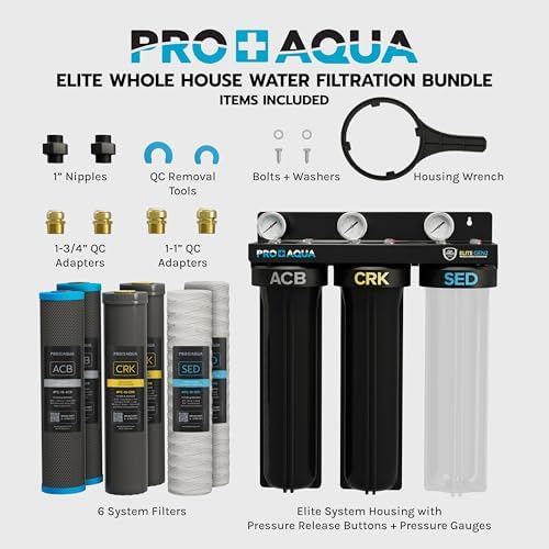 PRO+Aqua Elite GEN2 Whole House Replacement Filter Set, Heavy Metals Well Water - Sediment, KDF/Blend, Carbon Infused Cartridges FC-PK19-100E (GEN2 System + Filter Bundle) - Image 2