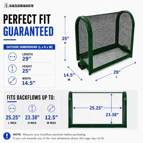 Sandbaggy Durable Backflow Security Cage – Backflow Preventer Enclosure (29” x 25” x 14.5” (LxHxW), 5, Count) - Image 3