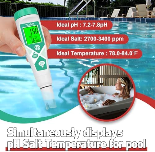 YINMIK pH Meter Salinity Tester pH Salt Meter with pH Salt Solution - Image 2
