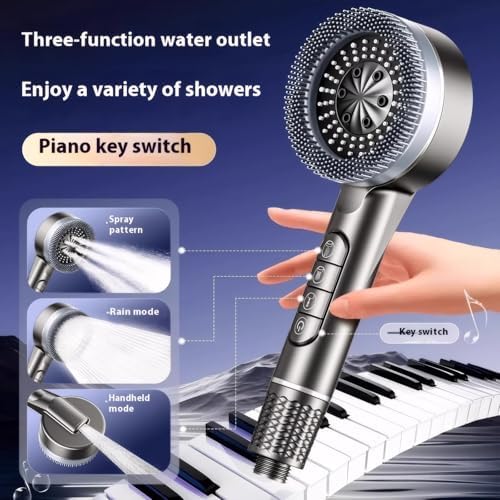 Filtered Shower Head with Handheld, High Pressure Shower Heads - 4 Spray Modes, Power Wash for Pets Bath, ON/OFF Switch & Water Saving Design (Deep Gray) - Image 2