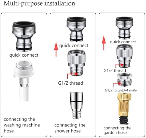 Kitchen Sink Faucet Quick Connector, Sink Faucet to Garden Hose Adapter, Dishwasher/Washer Snap Coupling Adapter, Faucet to Hose Adapter for Kitchen/Bathroom/Shower Hose - Image 2