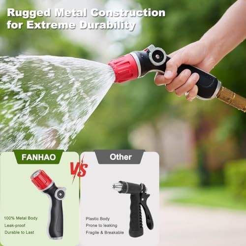 FANHAO Upgraded Metal Garden Hose Nozzle Heavy Duty, 30% Higher Water Flow - Image 4