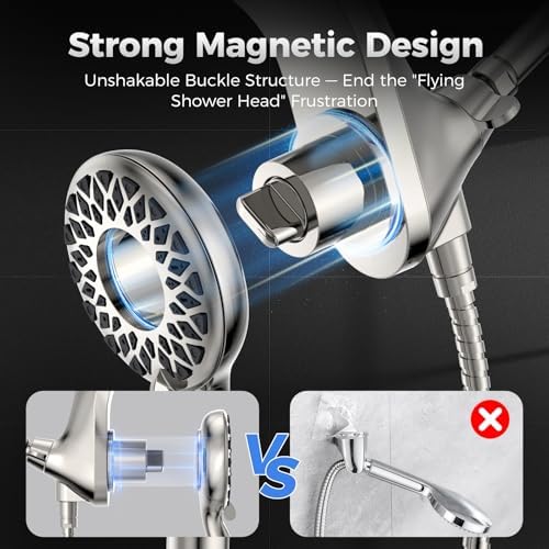 High Pressure Rain Shower Head with Handheld Spray Combo - Image 4