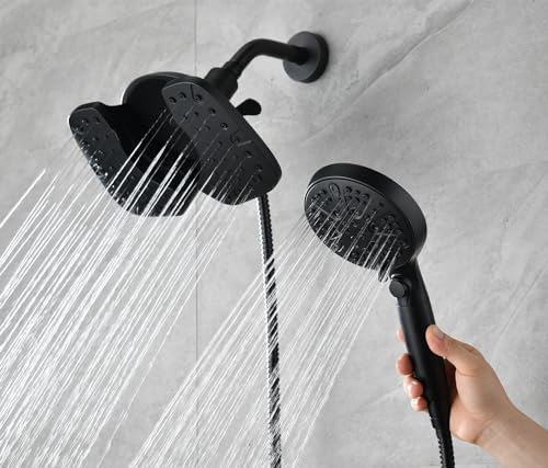INAVAMZ Rain Shower Head with Filtered Handheld Spray Combo Black 2.5 GPM - Image 2