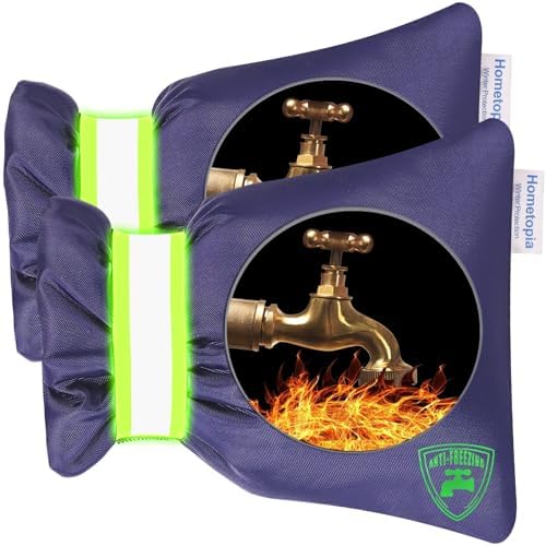 2Pack Outdoor Faucet Covers for Winter - Pro 6.7"W x 8.3"H Outdoor Water Faucet Covers Socks for Winter Freeze Protection Pipe Insulation Reusable Waterproof Insulated Spigot backflow Cover,Blue - Image 2