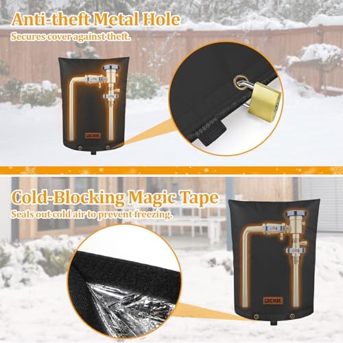 RICHIE Backflow Preventer Cover (5°F) Heavy-Duty 5-Layer Insulated Enclosure, Freeze & All-Weather Protection for Outdoor Pipe, Irrigation Sprinkler Valve, Well Water Pump & PVB, 24" Wx30 H Black - Image 7