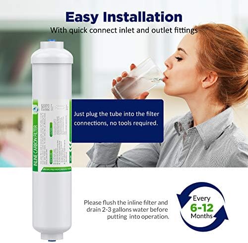 Membrane Solutions T33 Inline Post Carbon Water Filter 1/4" Quick-Connect - Image 5