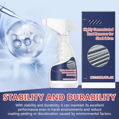 enterlent Heavy Duty Rust Removal for Metal,Multipurpose Rust Remover Spray,Stainless Steel Rust Remover Cleaner,Powerful Steel Rust Removal,Rust Converter for Various Metals Furniture - Image 5
