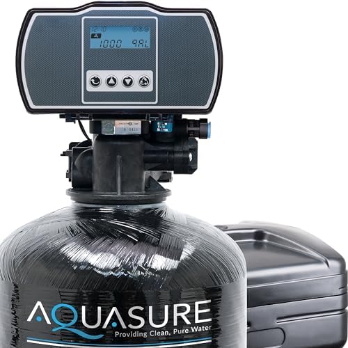Aquasure Harmony Series Grains Whole House Water Softener with High Performance Automatic Digital Metered Control Head | Reduces Hardness & Minerals (64,000 Grains) by Aquasure