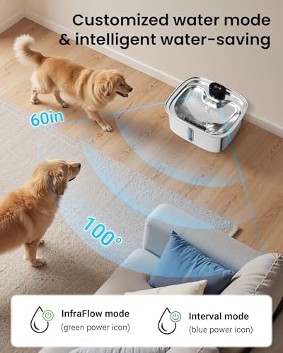 Smart Pet Water Fountain, 10L/338Oz Stainless Steel Cat Water Fountain with APP Monitoring, Automatic Dog Water Bowl Dispenser for Large Dogs Cats Mutil-Pets, Indoor and Outdoor - Image 5
