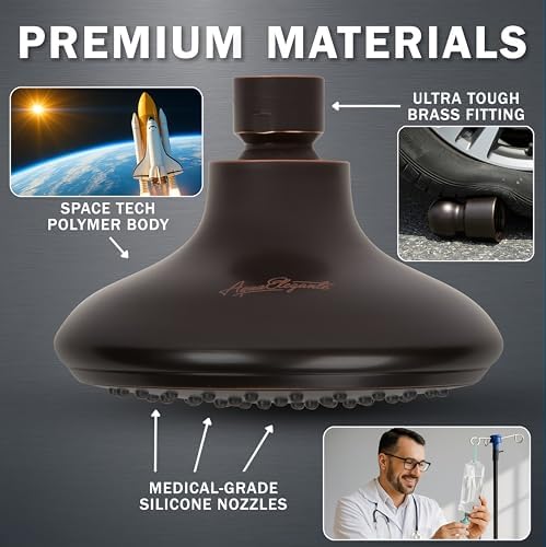 Aqua Elegante High Flow Shower Head - 2.5 GPM - Oil-Rubbed Bronze - Image 4