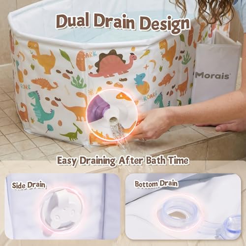 MORAIS Collapsible Baby Bathtub, Toddler Bathtub for Shower - Image 4