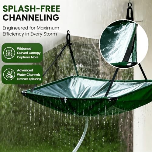 Collapsible Rain Barrel Water Collector, Portable Cloth Rainwater Harvesting System with Hose, Filter & Overflow Valve, Eco-Friendly Water Storage Solution for Garden, Lawn, Backyard & Camping - Image 5