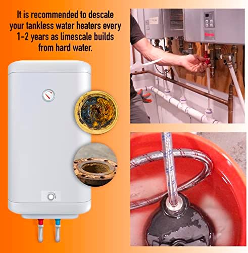 DrainX Tankless Water Heater Descaling Flush Kit - 3.5 Gallon Bucket, Heavy Duty 1/6 HP Pump, Steel Hoses, Maintenance Card, Instructions - Just add Vinegar or Descaler! - Image 7