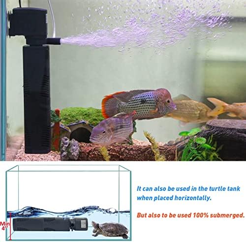 Aquarium Filter for 55-150 Gal. Tank Crystal 300GPH Biochemical Filtration Powerful Pump Submersible Internal Fish Tank Filters Large Tank Pond Clear Wavemaker Air Supply 4 in 1 - Image 5