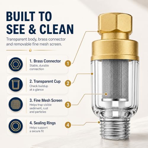 2 Pack 50 Micron Sediment Water Filter for Washer, Faucet & Heater - Image 3