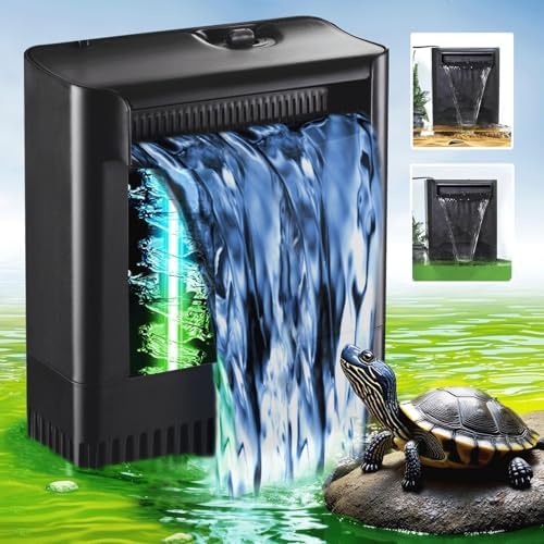 Large Powerful Turtle Tank Filter U V-ery for 40-155 Gal, Low Water Filter Turtle Water Filter for Amphibians Frog Fish Fresh Saltwater Cloudy Green Water Crystal Clear with Turtle Tank Deodorization by TARARIUM