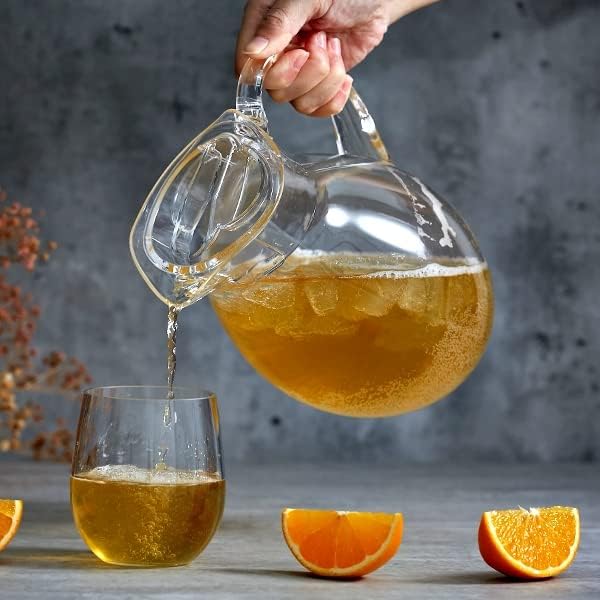 Amazing Abby Bubbly - Plastic Pitcher (64 oz, 2 Quart), Clear Water Pitcher with Lid, Fridge Jug, BPA-Free, Shatter-Proof, Great for Iced Tea, Sangria, Lemonade, Juice, Milk, and More - Image 4